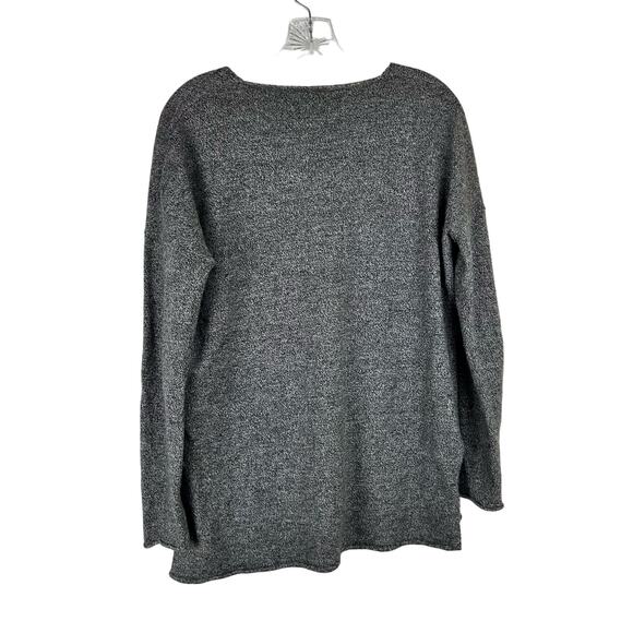 Aritzia Babaton Erin Linen Blend Sweater Gray Size Medium Relaxed Fit V-Neck - Picture 3 of 8